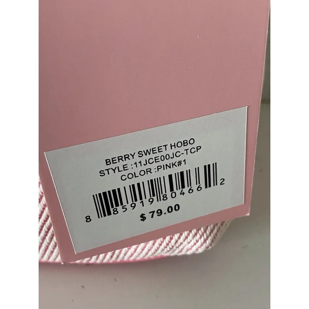 Juicy Couture Berry Sweet Hobo‎ Shoulder Bag Pink Strawberry With Charm NEW